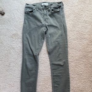 Madewell High Riser Skinny Ankle Pants Green 25